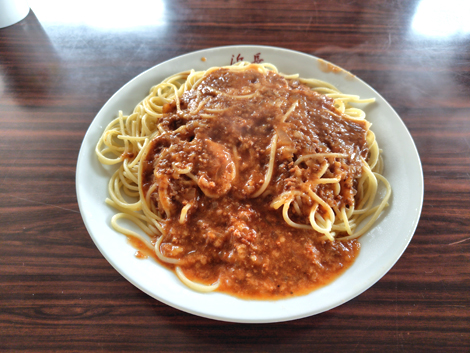 浜長（網走市）ミートソーススパゲティ　大盛り