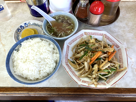 陶龍飯店（網走市）野菜炒め　ライス