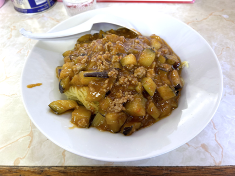 陶龍飯店（網走市）麻婆茄子麺　麺冷やし