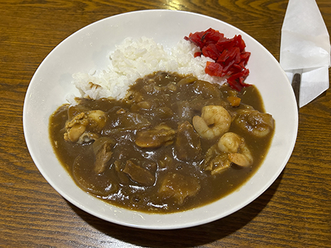 喫茶 琥珀（網走市）シーフードカレー