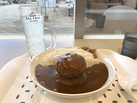 食事とコーヒーの店　午後（大空町女満別道の駅）　ダブルハンバーグカレー　ドリンクセット　レモンソーダ