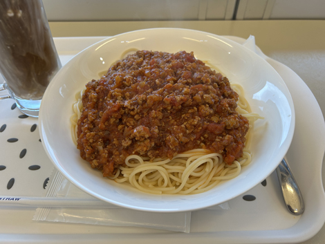 食事とコーヒーの店　午後（大空町女満別道の駅）　Wサイズスパゲティ（ミートソース）