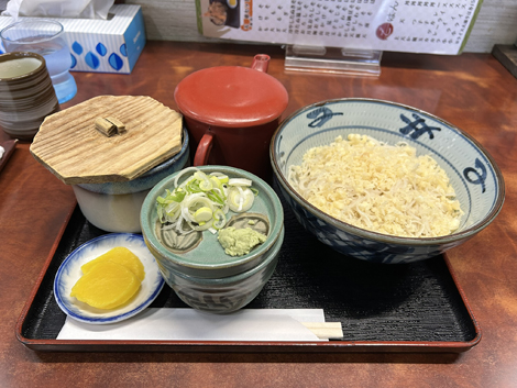 千両庵（美幌町）冷やしたぬきそば　小ライス