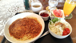 家かふぇたんぽぽ（網走市）ミートソーススパゲティセット
