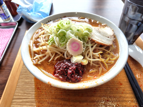 らー麺「こーるまん」（網走市）辛味噌ラーメン大盛り