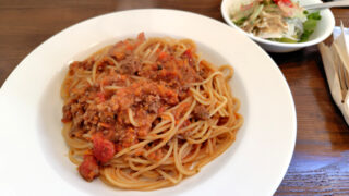 café そら（大空町女満別）ミートソーススパ大盛り　