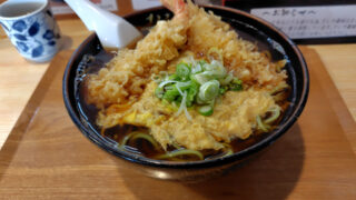 ながしま家（大空町女満別）エビ天とじそば大盛り