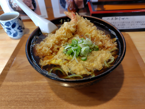 ながしま家（大空町女満別）エビ天とじそば大盛り